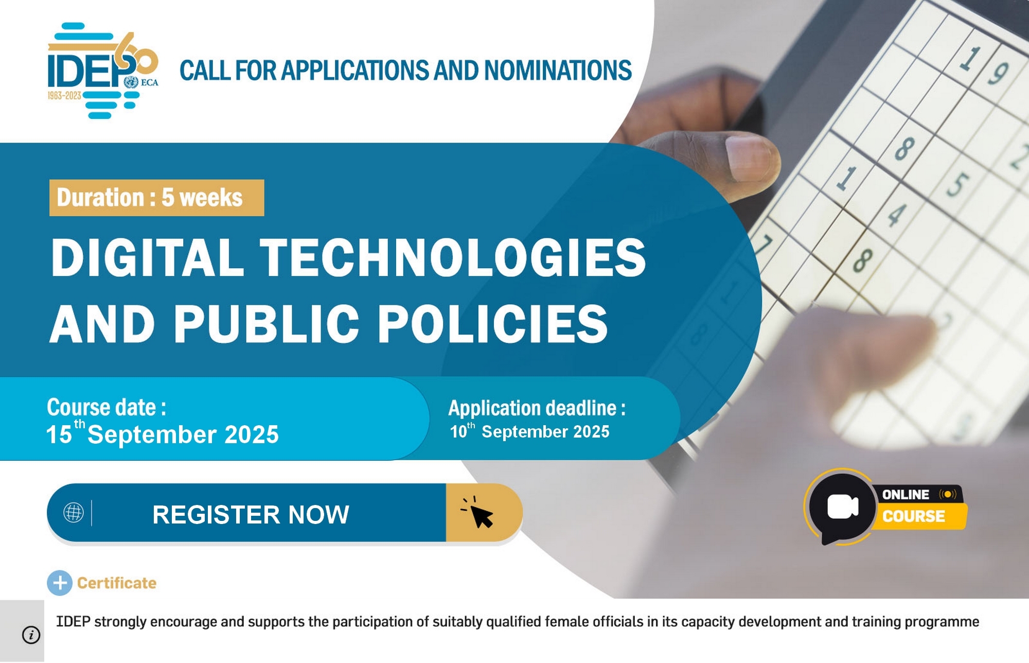 Digital technologies and public policies - Call for applications and nominations