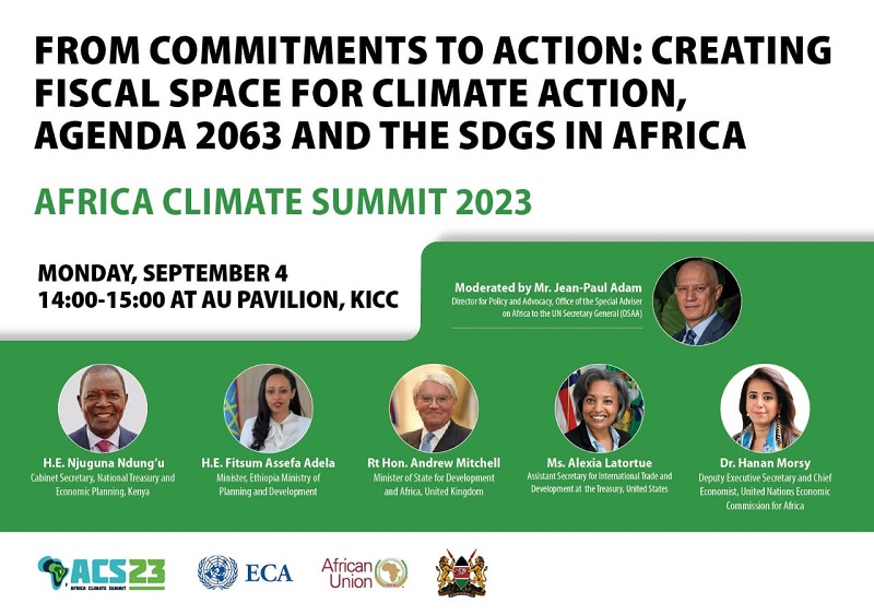 From Commitments to Action: Creating fiscal spaace for climate action, agenda 2063 and the SDGs in Africa 