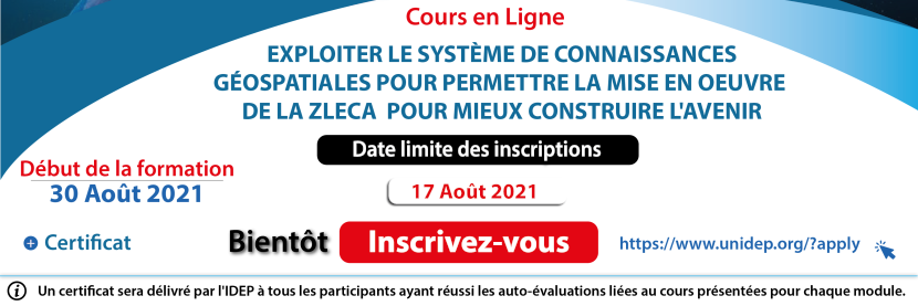 Exploiter le système de connaissances Géospatiales pour permettre la mise en œuvre de la ZLECAf pour mieux Construire l'avenir