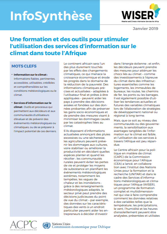 InfoSynthèse : Une formation et des outils pour stimuler l’utilisation des services d’information sur le climat dans