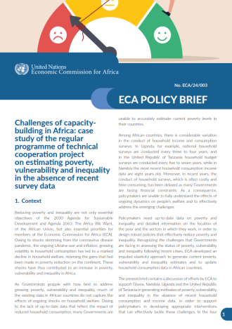 Challenges of capacity building in Africa: case study of the regular programme of technical cooperation project on estimating poverty, vulnerability and inequality in the absence of recent survey data