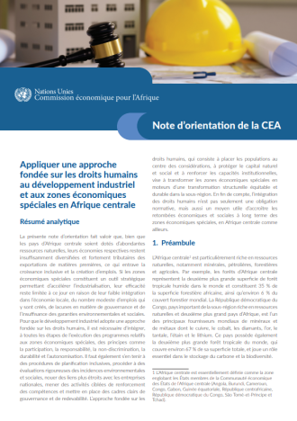 Appliquer une approche fondée sur les droits humains au développement industriel et aux zones économiques spéciales en Afrique centrale