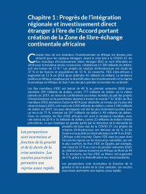 Progrès de l’intégration régionale et investissement direct étranger à l’ère de l’Accord portant création de la Zone de libre-échange continentale africaine