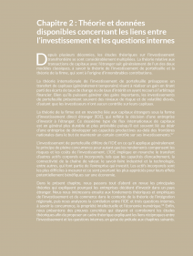 Théorie et données disponibles concernant les liens entre l’investissement et les questions internes