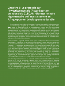 Le protocole sur l’investissement de l’Accord portant création de la ZLECAf : réformer le cadre réglementaire de l’investissement en Afrique pour un développement durable