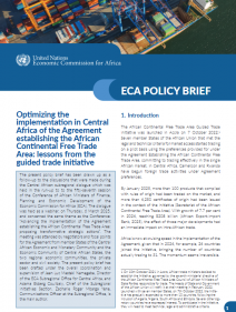Optimizing the Implementation in Central Africa of the Agreement Establishing the African Continental Free Trade Area: Lessons from the Guided Trade Initiative