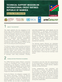 Technical support mission on international credit ratings Namibia