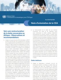 Vers une restructuration de la dette souveraine en Afrique : Observations et recommandations