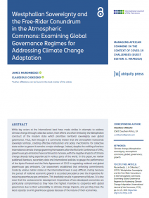 Westphalian Sovereignty and the Free-Rider Conundrum in the Atmospheric Commons: Examining Global Governance Regimes for Addressing Climate Change Adaptation