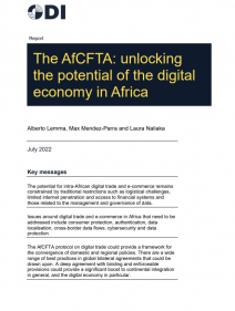 The AFCFTA: unlocking the potential of the digital economy in Africa: ODI report