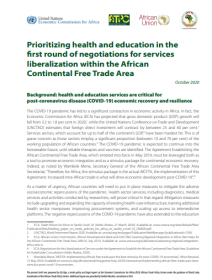 Prioritizing health and education in the first round of negotiations for services liberalization within the African Continental Free Trade Area