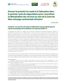 Donner la priorité à la santé et à l’éducation dans le premier cycle de négociations pour concrétiser la libéralisation des services au sein de la Zone de libre-échange continentale africaine