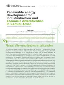 Renewable energy development for industrialization and economic diversification in Central Africa