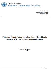 Financing Climate Action and a Just Energy Transition in Southern Africa – Challenges and Opportunities