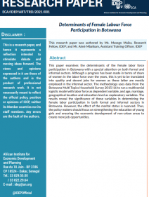 Determinants of female labour force participation in Botswana