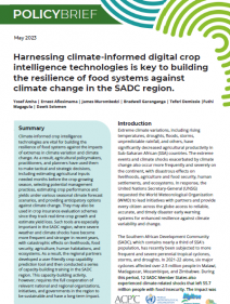 Harnessing climate-informed digital crop intelligence technologies is key to building the resilience of food systems against climate change in the SADC region