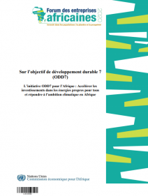 Sur l’objectif de développement durable 7 (ODD7) : l’initiative ODD7 pour l’Afrique : accélérer les investissements dans les énergies propres pour tous et répondre à l’ambition climatique en Afrique