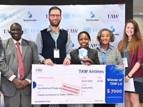 Tech African Women program (TAW) announces the winner during its first Demo Day in Addis Ababa, Ethiopia