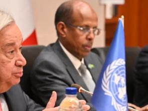 Secretary-General's remarks at the beginning of the meeting with the President of France and the Chairperson of the African Union Commission