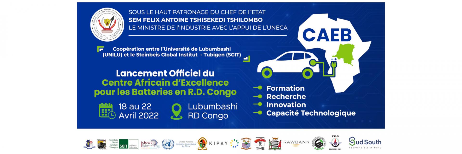 Launch of the Centre of Excellence for Advanced Battery Research in Lubumbashi, Democratic Republic of the Congo (DRC)