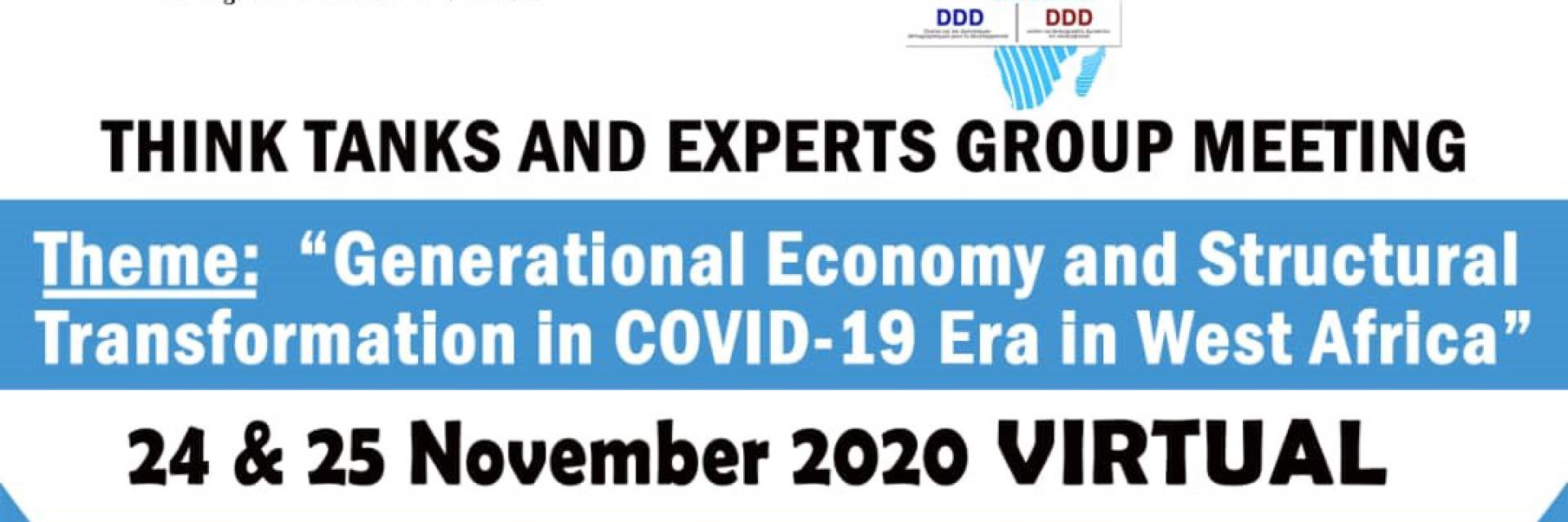 West African think tanks and experts meet virtually to discuss generational economy and structural transformation in the COVID-19 era