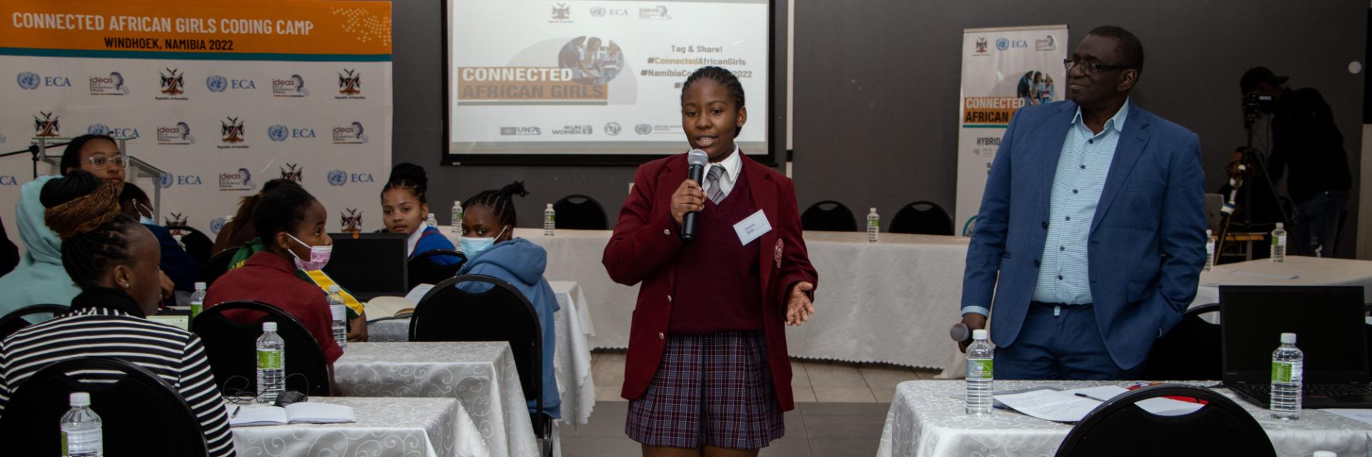 Young girl trainees gather for the 5th edition of Connected African Girls Coding Camp