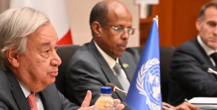 Secretary-General's remarks at the beginning of the meeting with the President of France and the Chairperson of the African Union Commission