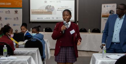 Young girl trainees gather for the 5th edition of Connected African Girls Coding Camp